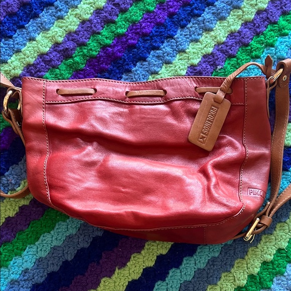 Pikolinos Leather Crossbody Bag in Burnt Orange with Tan Trim - Picture 8 of 8